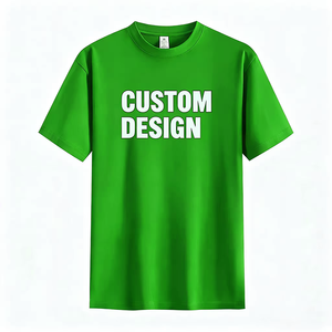 Camiseta de Algodón Verde de Manga Corta para Hombre, Diseño Personalizado, Cuello Redondo, Corte Regular Informal, Logotipo Estampado en la Parte Delantera, Tejido Jersey Ecológico - Product Image 2