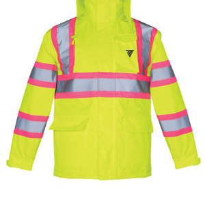 เสื้อแจ็คเก็ตสะท้อนแสง Hi Vis มาตรฐาน ANSI Class 3 สำหรับงานก่อสร้าง กันน้ำ สำหรับผู้ชาย มีขั้นต่ำในการสั่งซื้อน้อย และผ้าคุณภาพสูง - Product Image 5