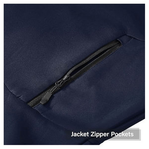 Men's <b>Navy</b> Blue Hooded Tracksuit Set Full Zip Casual Sweatshirt and Pants Solid Color Breathable Polyester Autumn Wear - Product Image 4