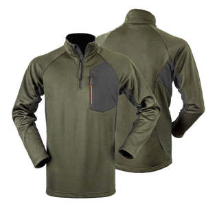 Men's Performance Hunting Baselayer Quarter Zip Thermal Fleece Outdoor Shirt Breathable Moisture Wicking Hiking Mid-layer <b>Jacket</b> - Product Image 1
