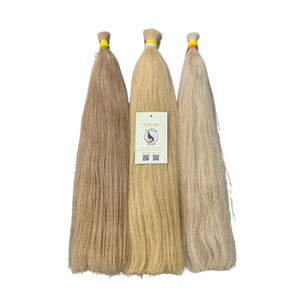 Meilleure Qualité Naturel Droite Blond Clair Cendre En Gros 100% Brut Double Dessiné En Vrac Vietnamien Extensions De Cheveux Humains - Product Image 3