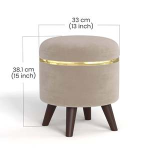 Poufs Ottoman Multifonctionnels en Bois Ingénierie Noah, Lot de 4, Tabourets/Meubles d'Assise, Repose-Pieds, Sièges, Pouf en Mousse Gonflable - Product Image 6