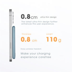 พาวเวอร์แบงค์แม่เหล็กคุณภาพสูง บางเฉียบ 0.8 ซม. ความจุ 5000mAh ชาร์จเร็ว PD Type-C ไร้สาย แม่เหล็กดูดแรง 18W ใช้ได้กับโต๊ะทำงาน - Product Image 6