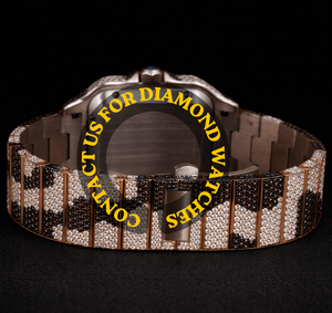 Nouvelle montre de luxe en moissanite, bicolore noir et blanc, entièrement pavée, boîtier carré avec caractéristiques classiques - Product Image 2