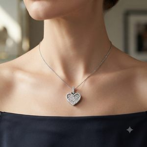 เครื่องประดับทองคำแท้ 14K ทำมือ ประดับเพชรแล็บโกรว์ รูปหัวใจสุดคลาสสิก สร้อยคอจี้ห้อย โรแมนติก ของขวัญวันวาเลนไทน์ - Product Image 2