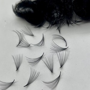 Extensions de cils naturels doux en cheveux synthétiques noirs mats, faits à la main, épaisseur 0,03-0,10 mm, boucles CC/DD/M/L, volume 10D-20D - Product Image 1