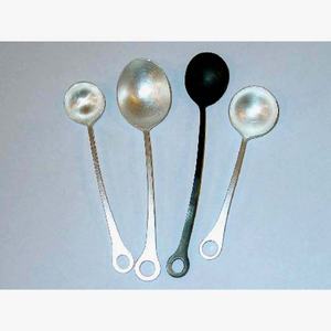 Brindille soufflante avec poignée en forme de feuille Vaisselle Cuillère de service de cuisine Nouveau designer en acier inoxydable Antique Argent poli - Product Image 4