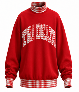 Sweat-shirt décontracté surdimensionné en molleton de coton pour femme, col montant personnalisé, manches longues, collection automne, vente en gros - Product Image 6