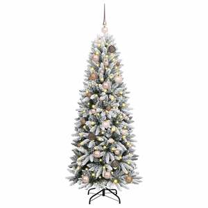Sapin de Noël artificiel blanc à 150 LED, 59,06 pouces, lumières de Noël festives pour décorations de fêtes - Product Image 3