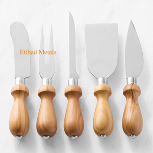 Premium <b>Cheese</b> Knife <b>Set</b> of 3 With Wooden Handle Olive Wood Handle <b>Cheese</b> <b>Set</b> - Product Image 1