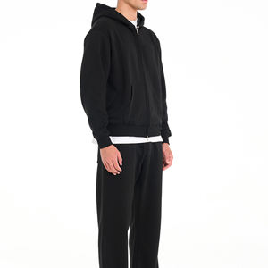 Ensembles de sport d'hiver pour hommes en coton 100 %, respirants, de haute qualité, pour l'entraînement en salle de sport, avec pantalon de jogging à manches longues, vente en gros OEM - Product Image 6