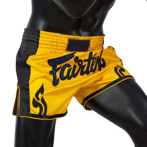 Pantalones Cortos de Boxeo Muay Thai Fairtex Street King Amarillos y Negros Personalizados de Alta Calidad, Multicolores, Transpirables, con Banda Elástica - Product Image 4