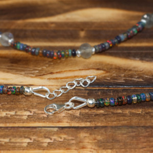 Dual Gemstone Beads <b>Necklace</b> Natural Stone Beaded <b>Necklace</b> Dainty Minimalist <b>Necklace</b> Women Fashion Jewelry - Product Image 3