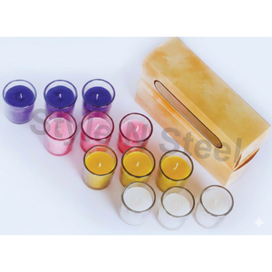 Velas Votivas Transparentes, Portavelas de Cristal para Decoración del Hogar - Navidad, Pascua, Cumpleaños y Día de San Valentín - Product Image 2