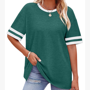 T-shirt pour femme, toucher doux, confortable, couleur unie, respirant, léger, décontracté, à porter au quotidien, service OEM. - Product Image 5