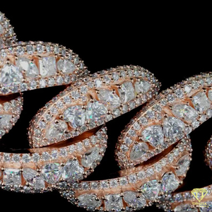 Fashion <b>Iced</b> Out Cuban Link <b>Chain</b> VVS1 Moissanite Mixed Cut Diamonds 925 Silver Heavy Necklace Hip Hop Rapper Bling - Product Image 3