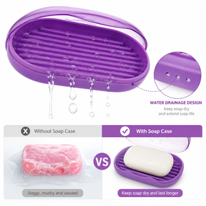 Light Luxury Plastic <b>Soap</b> <b>Holder</b> with Double-layer Drainage Holes - Product Image 2