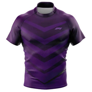 Maillot de rugby de haute qualité, nouveau design, personnalisable avec le nom et les numéros de l'équipe, manches courtes, 100% polyester, vêtements de sport durables - Product Image 1