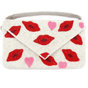 Stylish Lady's Vintage Clutch Bag Handmade With Intricate Floral Motif <b>Small</b> Beaded Embroidery Design Artisanal Features - Product Image 1