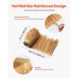 Tetto in paglia sintetica impermeabile e ignifuga per gazebo bar Tiki in stile messicano, 1.3 x 32.8 piedi, con bordo a gonna - Product Image 4