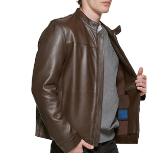 Veste en cuir pour homme de haute qualité, durable, classique, légère, écologique, service OEM, fabrication sur mesure avec nom de marque - Product Image 4