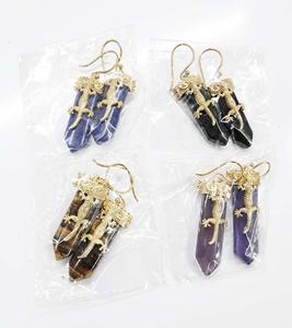 Pendientes de Bisutería Étnica Boho de Moda para Mujer, con Cuentas de Piedra y Aleación de Metal GS, para Regalo, GC-ER-463 - Product Image 1