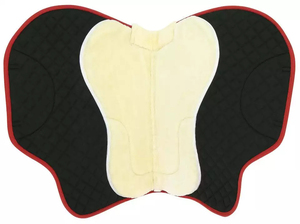 Tapis de selle tout usage noir matelassé en coton avec doublure en peau de mouton et intérieur en polaire pour l'équitation - Product Image 4