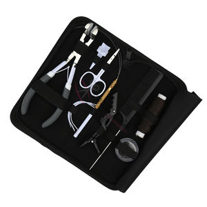 All in One White Hair Extension Tool Set with Micro Ring Storage Box Tape In Plier Big Sectioning Clips Parting Finger Scissor - Product Image 1