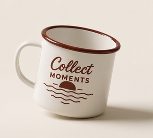 OEM Printed Enamel Coffee Cup Coastal Sunset Theme Iron Travel Drinking Vessel Wholesale Direct Trade Vendor Source Partner - Product Image 3
