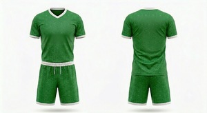 Maillot de football américain personnalisé vert géométrique, col en V, manches courtes, évacuation de l'humidité, séchage rapide, anti-UV, polyester, pour homme adulte - Product Image 3