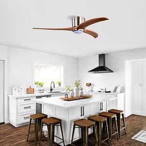 Ventilador de Techo de 52 Pulgadas con Aspas de Madera Sólida, Luz Integrada, Control Remoto, Silencioso, Motor Reversible de 6 Velocidades - Product Image 3