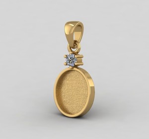 Sterling Silver 14K Gold Plated 10x12mm Oval Blank Bezel Setting Charm Pendant CZ Accent <b>Resin</b> Ashes Keepsake Jewelry Findings - Product Image 1