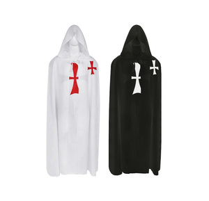 Cape en polyester blanche et noire des Templiers, sur mesure, pour cérémonie - Product Image 1