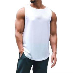 Camiseta sin mangas personalizada para hombre, transpirable, de poliéster y algodón, para gimnasio, fitness, entrenamiento muscular, lisa, OEM. - Product Image 3