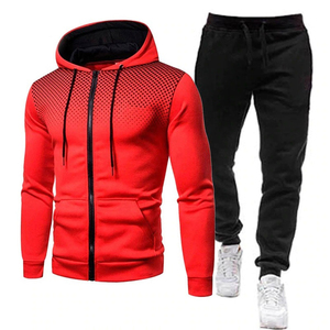 Survêtement unisexe personnalisable de haute qualité avec veste à capuche zippée et pantalon de jogging, vêtements de sport d'hiver légers et extensibles dans les quatre sens - Product Image 2