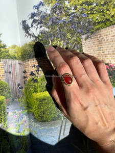 Anillo de Plata de Ley 925 cornalina elegante estilo liso para hombre, anillo de cornalina para hombre, regalo para él, anillo de aniversario - Product Image 2