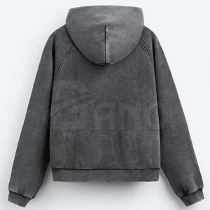 Sudaderas con Capucha Casuales de Alta Demanda, Lavado Ácido, 100% Algodón, Forro Polar, Cómodas para Invierno, Logotipo Personalizado, Transpirables - Product Image 4