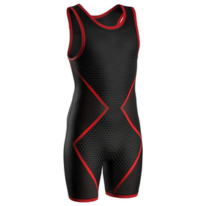 Singlet/Bib de lucha libre para hombre, 100% poliéster, impresión personalizada, secado rápido, transpirable, talla grande, tela de 220g - Product Image 3