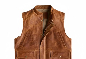 Nouvelle veste d'extérieur vintage pour homme, sport de chasse, écologique, réversible, coupe-vent, respirante, en toile et cuir véritable, pour l'automne - Product Image 3