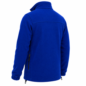 Chaqueta de Forro Polar Azul para Hombre, con Cierre Completo, Cuello Alto, Casual, Resistente al Viento, para Uso en Exteriores, Color Sólido, Corte Regular, Material de Poliéster - Product Image 6