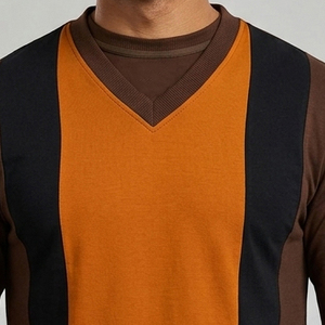 Camiseta de Manga Larga con Cuello en V para Hombre, Informal, de Primera Calidad, Multicolor - Product Image 4