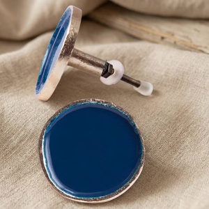 Modern Dark Blue Enamel Zinc Alloy Cabinet Drawer <b>Knob</b> Handle Eco-Friendly Durable Easy Installation for Wardrobe Cabinet - Product Image 1