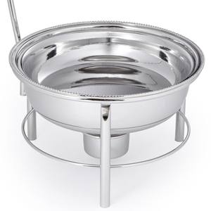 Calentador de Comida Redondo de Acero Inoxidable de Lujo Plateado con Tapa de Cúpula Colgante para Hoteles, Bodas y Eventos en el Medio Oriente - Product Image 6
