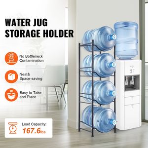Portabottiglie d'acqua a 4 livelli per carichi pesanti, porta borracce da 5 galloni, scaffale singolo per 4 bottiglie, portaoggetti multiuso - Product Image 6