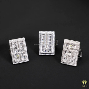 Luxury Alphabet Letter Rings With Moissanite Diamond Iced Out Fashion Jewelry Gift Collection - Product Image 6