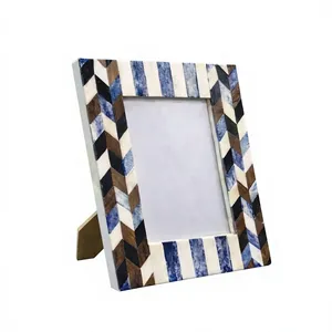 Cadre photo élégant fait main en os incrusté, support d'affichage de photos en bois de designer pour chambre de luxe, salon, bureau - Product Image 4