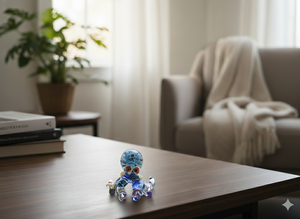 Figurine de pieuvre en verre artisanal, style Art Déco, personnage animalier, presse-papiers en cristal, objet décoratif pour la maison, le bureau ou le tableau de bord de voiture, cadeau - Product Image 5