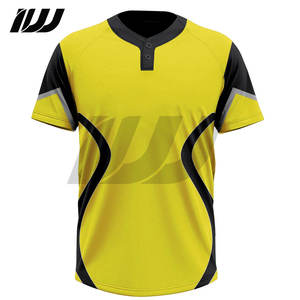 Uniformes de softball respirants sur mesure en gros, maillots à manches courtes à deux boutons, ensembles de softball - Product Image 2