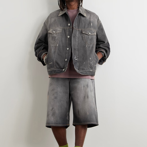 Ensemble short en jean surdimensionné pour homme, dernière collection, respirant, séchage rapide, short à capuche, tenue décontractée d'été, haute qualité, personnalisable - Product Image 2