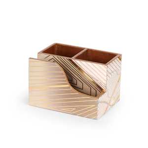 Handmade Wood Cutlery Organizer Caddy Floral Print <b>Tabletop</b> <b>Storage</b> Box Multi Compartment Spoon Fork Holder Dining Container - Product Image 6